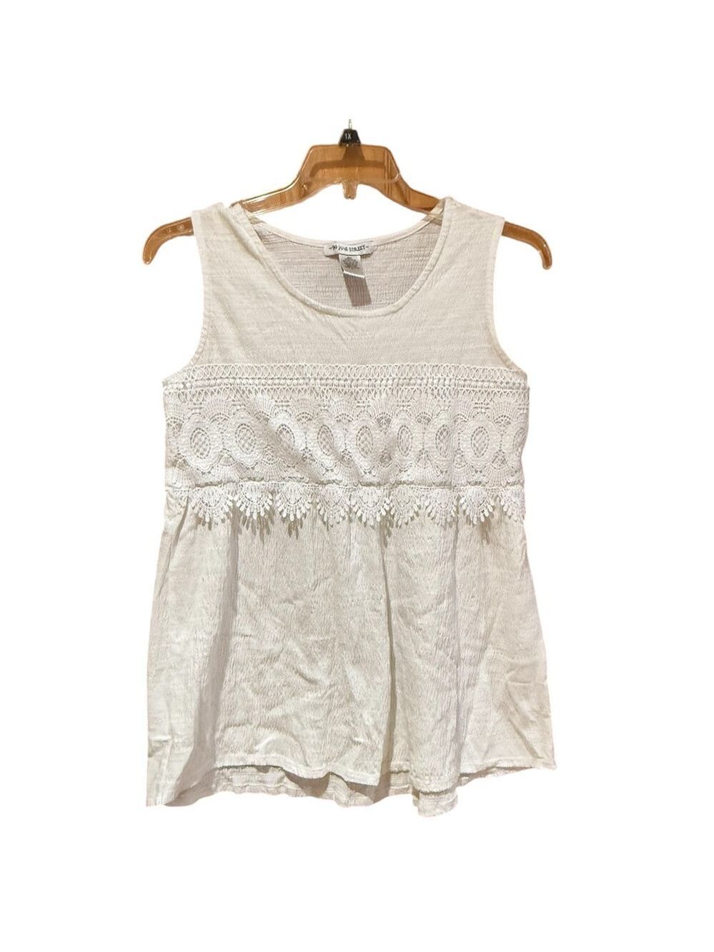99 Jane Street White Lace Tank Top Women's